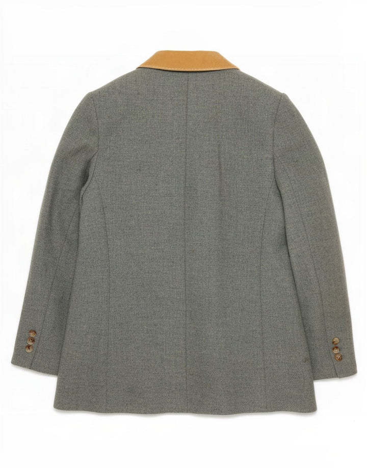 Jaqueta blazer feminina Laura Ashley com 3 botões Reino Unido 16 grande espinha de peixe azul