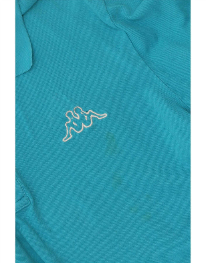 Camisa polo masculina Kappa pequena azul algodão