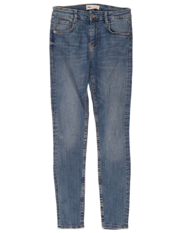 Calça jeans skinny feminina Zara cintura alta EU 36 XS W26 L29 azul algodão
