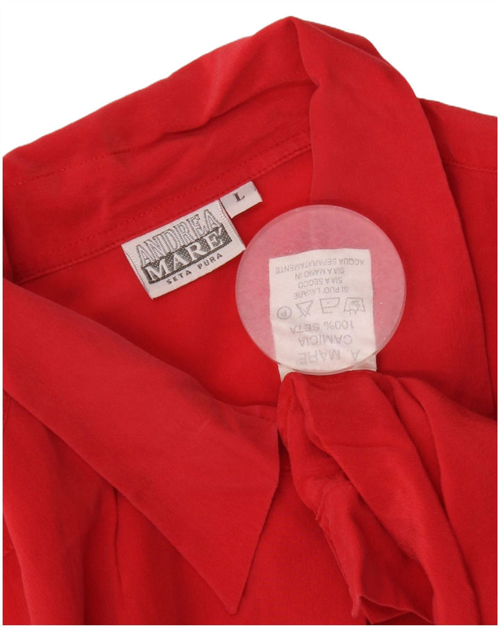 Blusa feminina Andrea Mare Reino Unido 16 grande seda vermelha