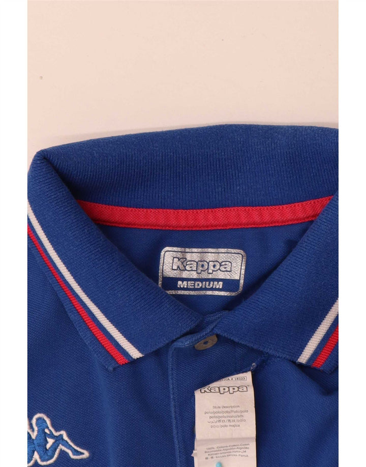 Camisa polo masculina Kappa de algodão listrado azul médio