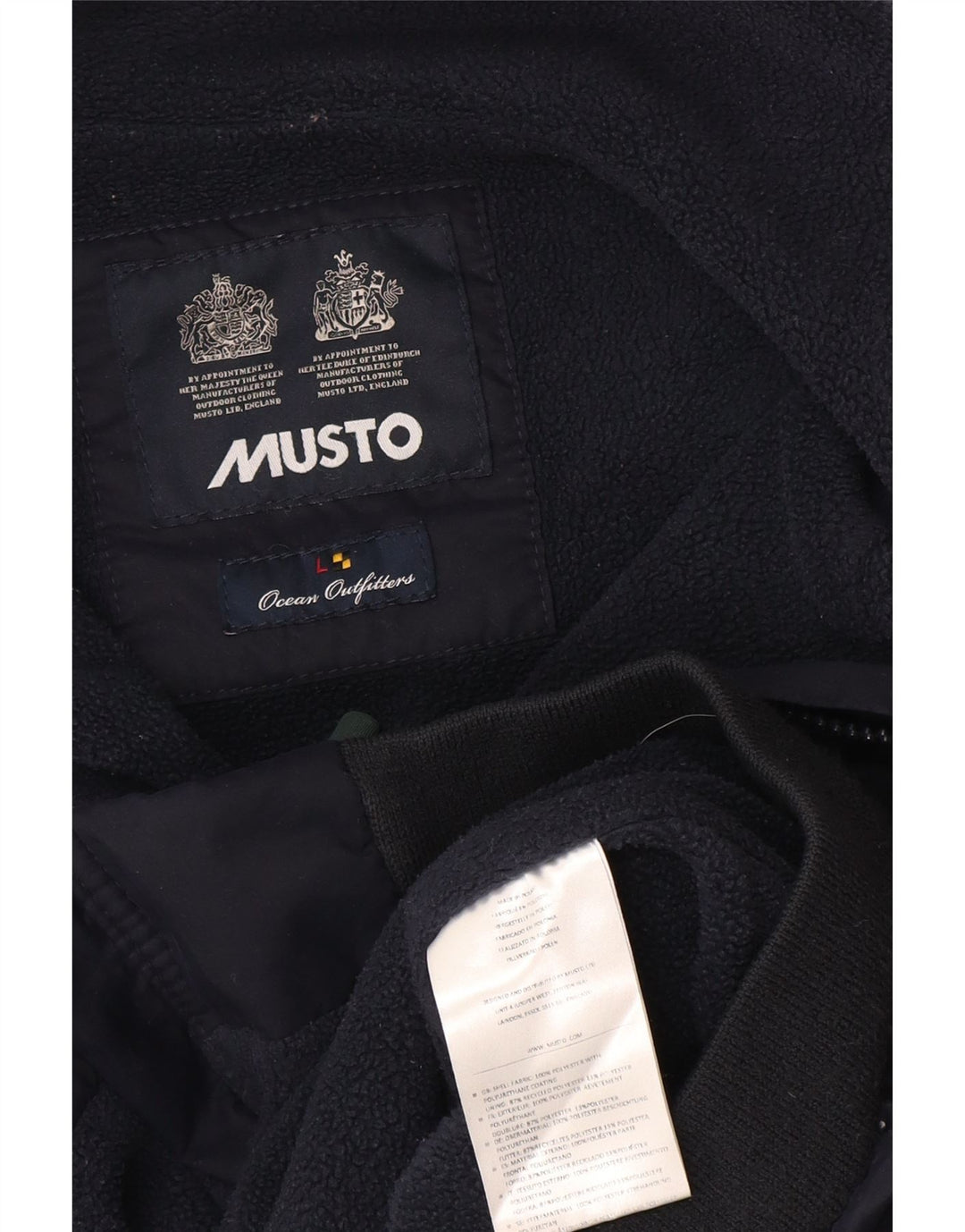 Jaqueta bomber masculina Musto Reino Unido 40 grande poliéster azul marinho