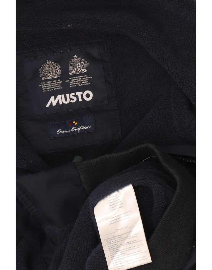 Jaqueta bomber masculina Musto Reino Unido 40 grande poliéster azul marinho