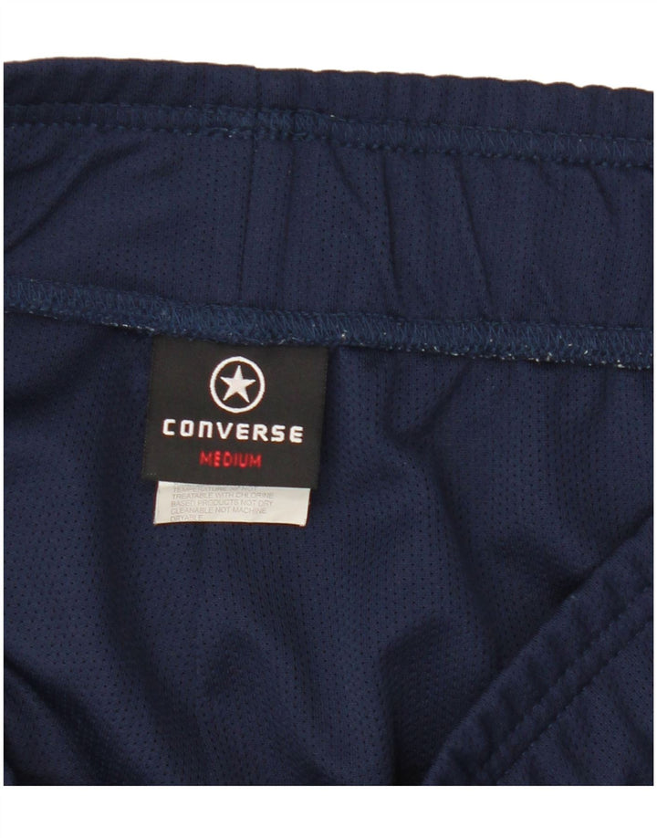 Shorts esportivos masculinos Converse médio azul marinho colorblock poliéster