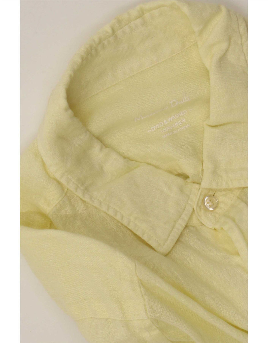 Camisa masculina Massimo Dutti grande linho amarelo