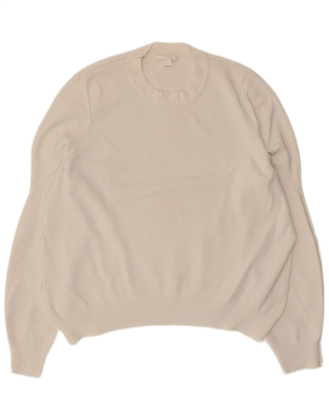 Suéter feminino Cos com gola redonda UK 14 viscose branca média