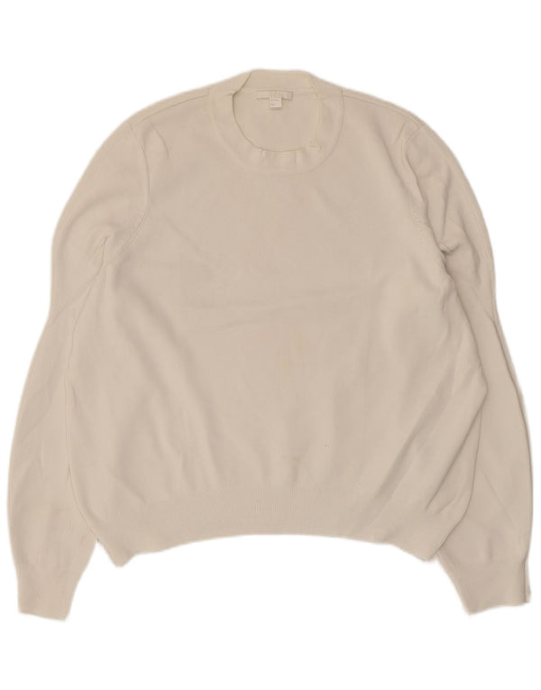 Suéter feminino Cos com gola redonda UK 14 viscose branca média