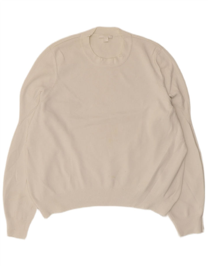 Suéter feminino Cos com gola redonda UK 14 viscose branca média