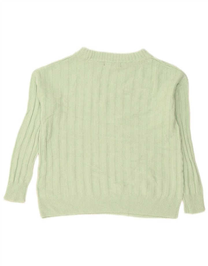 Suéter feminino Marks & Spencer grande com gola canoa Reino Unido 10 pequeno verde