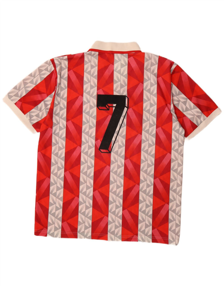 Camisa pólo gráfica masculina Lotto 2XL poliéster listrado vermelho