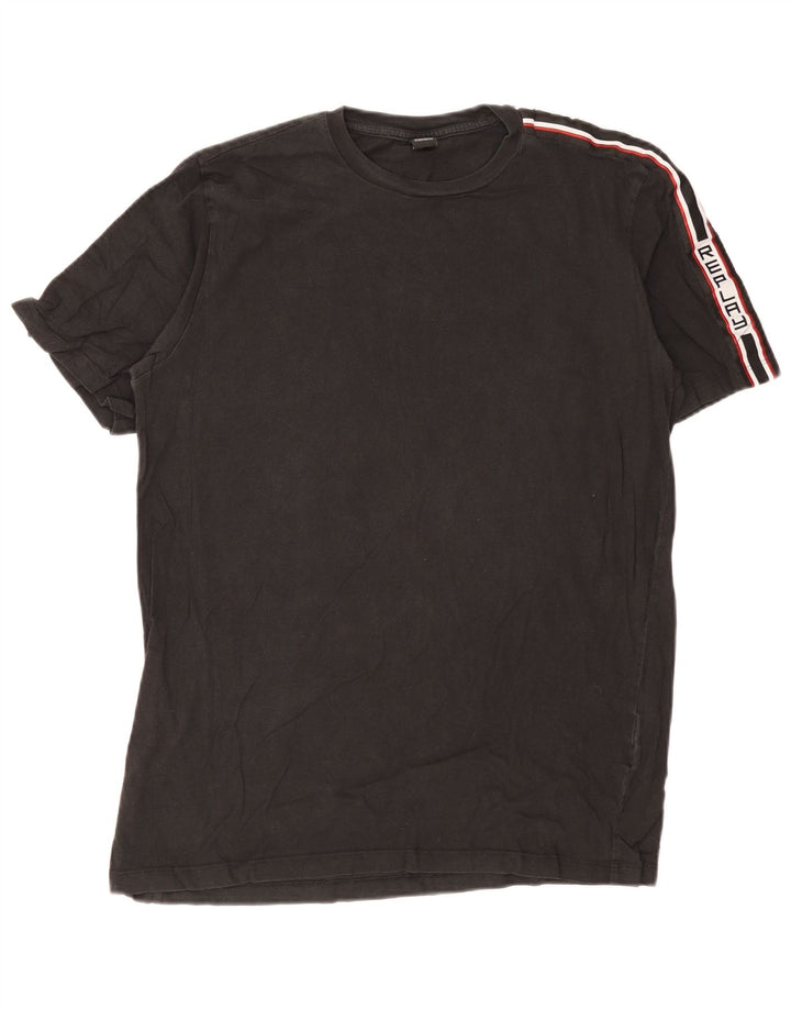 Replay Camiseta masculina gráfica grande bloco colorido preto