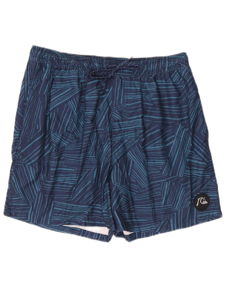 Shorts de natação masculino Quiksilver XL azul marinho poliéster geométrico