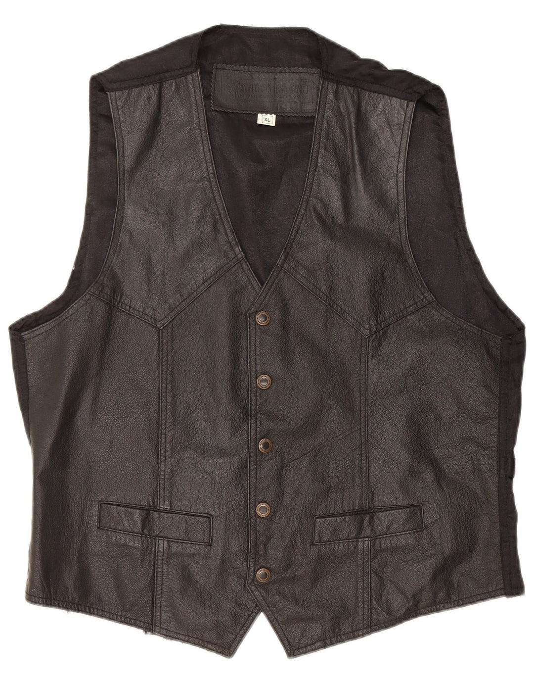 Colete de couro masculino VINTAGE XL couro preto