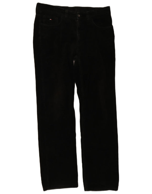 Calça masculina reta de veludo Tommy Hilfiger W34 L34 algodão preto