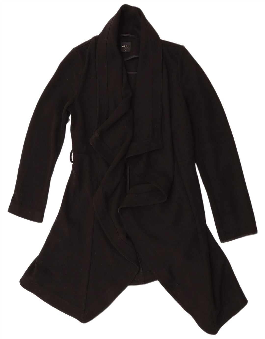 Sobretudo aberto feminino Oasis UK 10 pequeno poliéster preto
