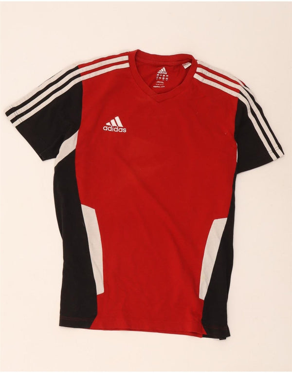 Adidas Mens Graphic T-Shirt Top UK 44/46 Grande Vermelho Colorblock Algodão