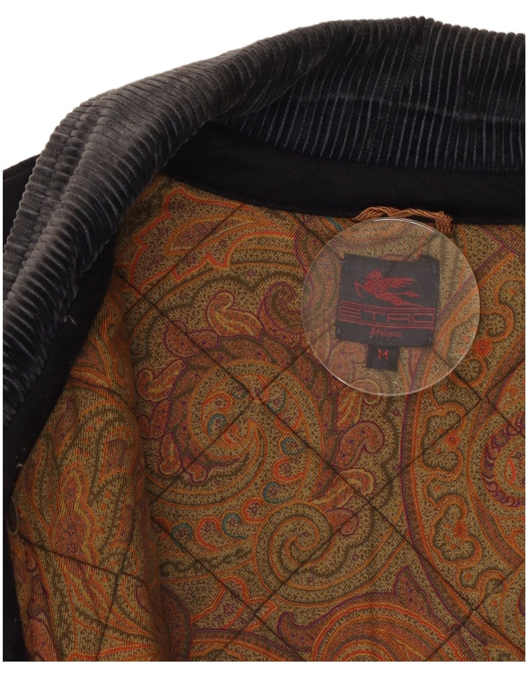 Jaqueta acolchoada masculina ETRO UK 38 algodão azul marinho médio