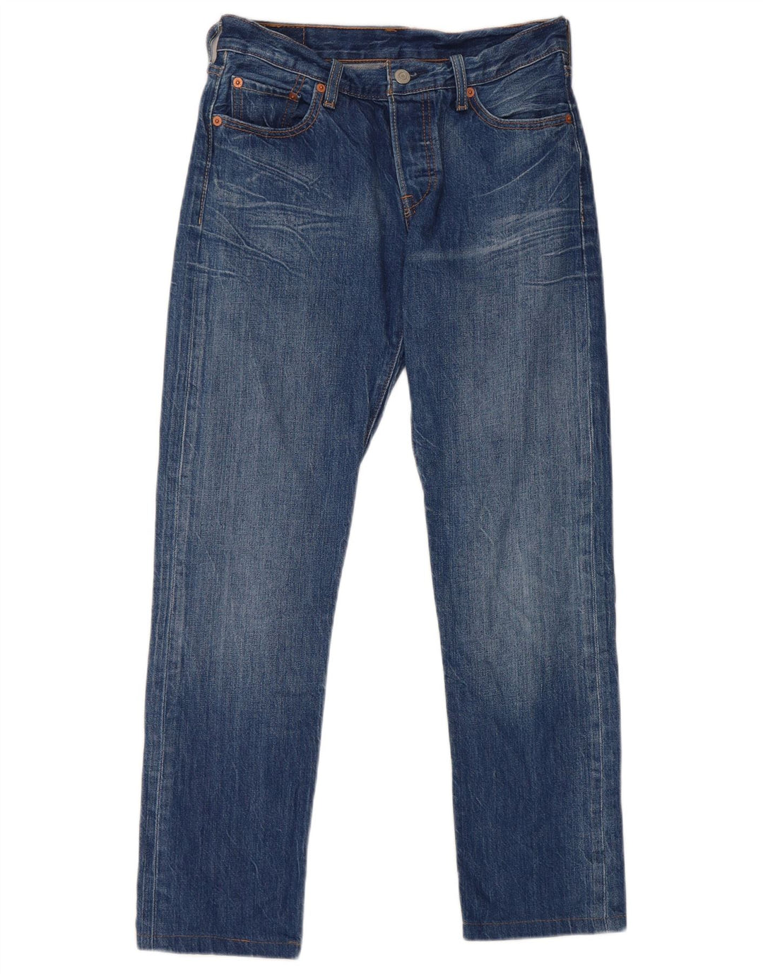 Calça jeans feminina Levi's 501 Straight W25 L27 azul algodão