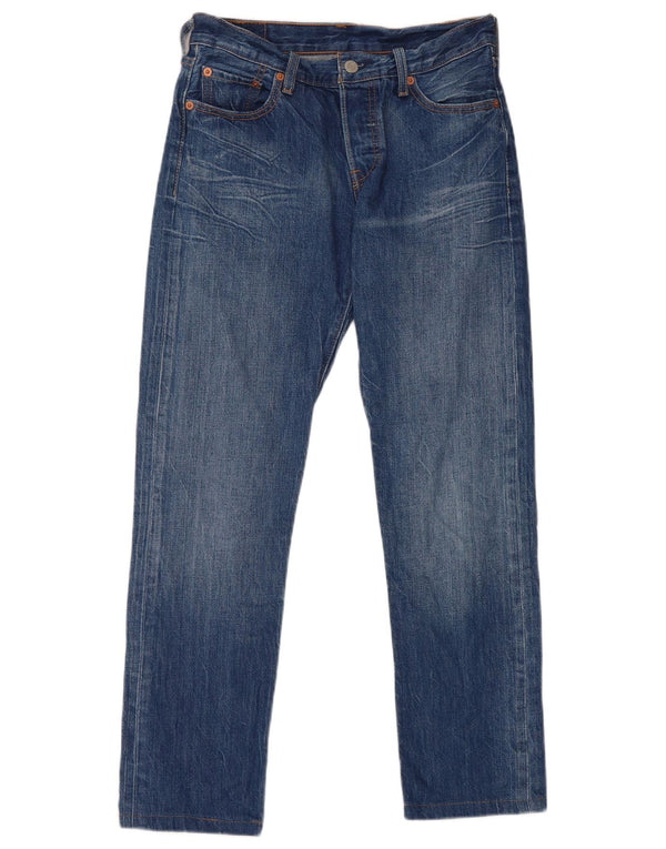 Calça jeans feminina Levi's 501 Straight W25 L27 azul algodão