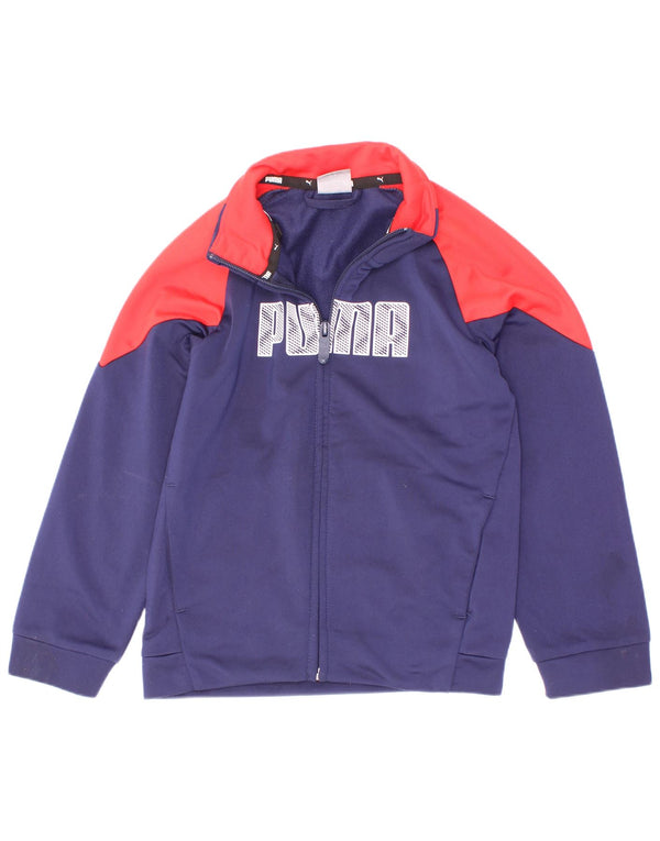 Jaqueta Puma Boys Graphic Tracksuit Top 5-6 anos Azul marinho Colorblock