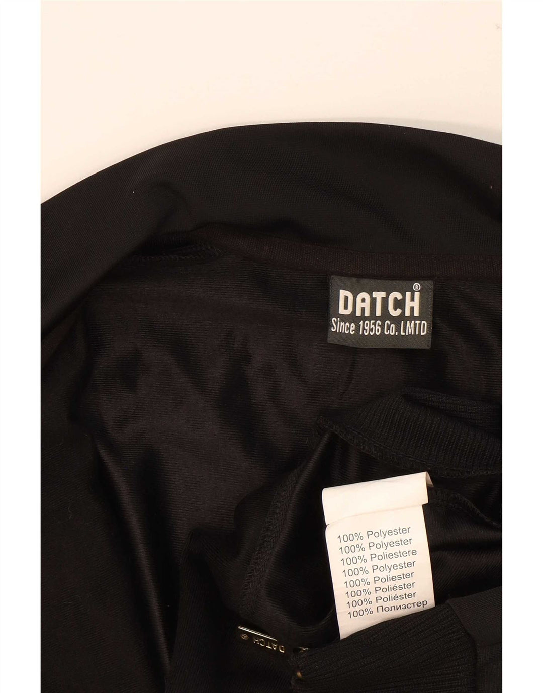 Datch Mens Graphic Tracksuit Top Jaqueta Grande Poliéster Preto