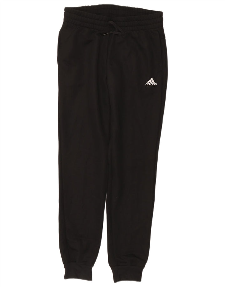 Adidas Mulheres Treino Calças Joggers UK 8/10 Pequeno Preto