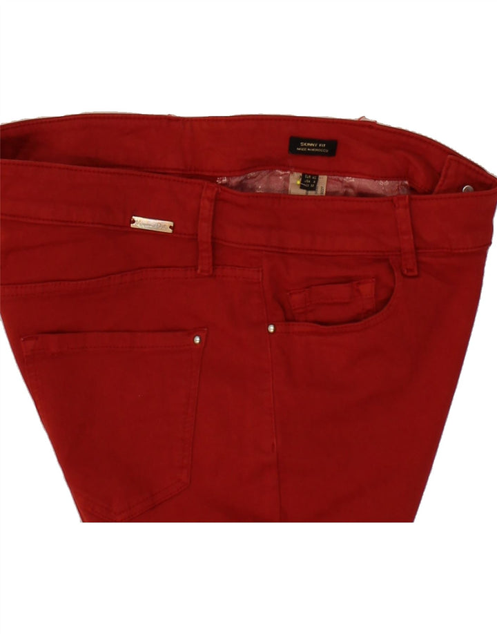 MASSIMO DUTTI Womens Skinny Casual Trousers EU 40 Medium W30 L30 Burgundy Vintage Massimo Dutti and Second-Hand Massimo Dutti from Messina Hembry 