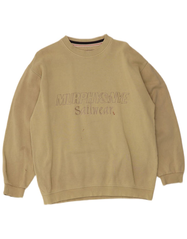 Murphy & Nye moletom gráfico masculino jumper médio cáqui algodão