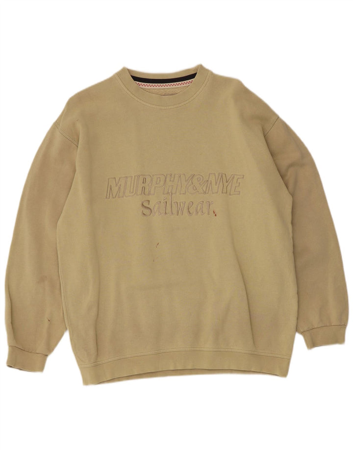 Murphy & Nye moletom gráfico masculino jumper médio cáqui algodão