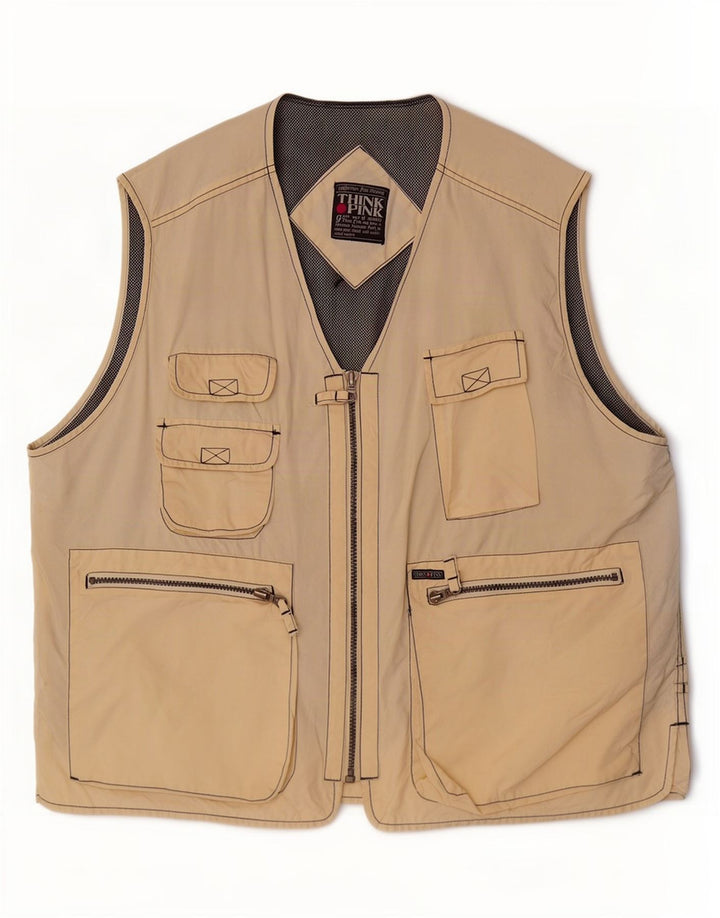 Colete utilitário masculino Think Pink UK 42 XL bege