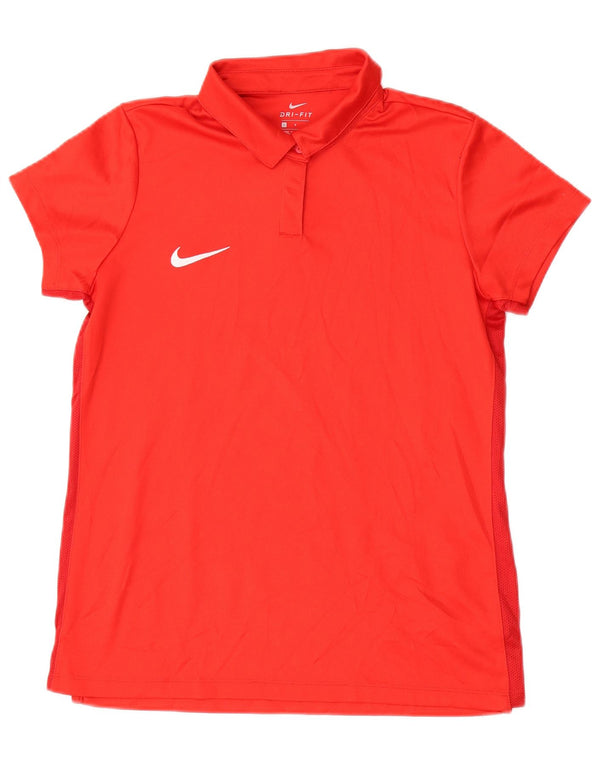Camisa polo Nike Dri Fit feminina UK 14 grande vermelha