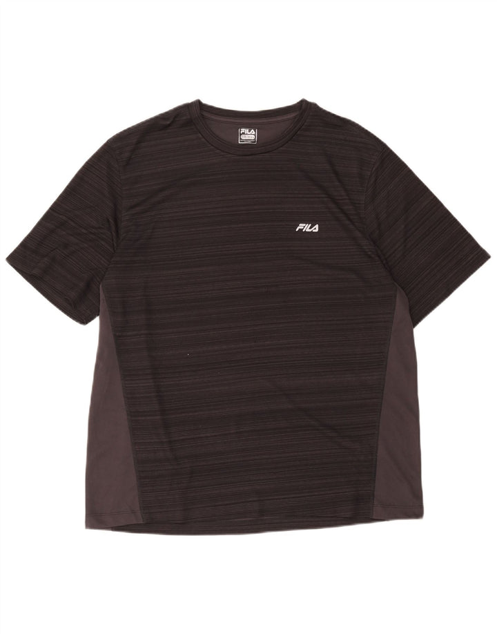 Camiseta Fila Masculina Slim Fit Top 2XL Cinza Colourblock Poliéster
