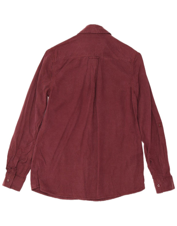 Camisa feminina Marks & Spencer Reino Unido 8 pequena Borgonha Lyocell