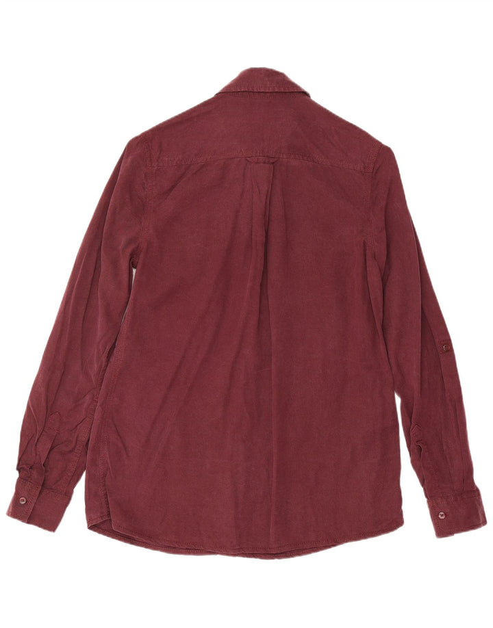 Camisa feminina Marks & Spencer Reino Unido 8 pequena Borgonha Lyocell