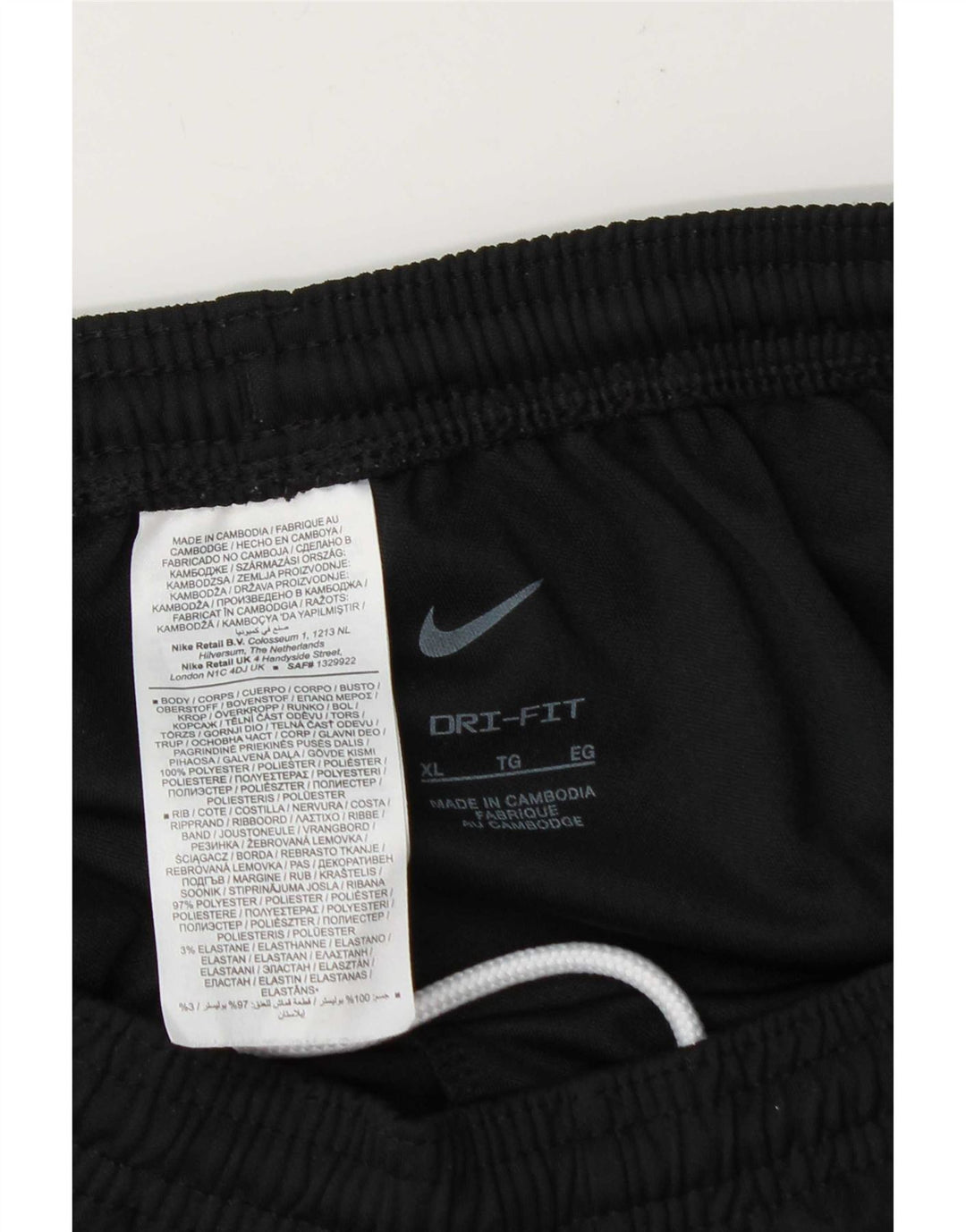Calça de treino Nike Mens Dri Fit XL preta poliéster