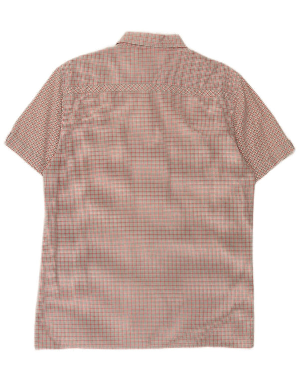 Camisa masculina de manga curta Gap algodão xadrez cinza médio