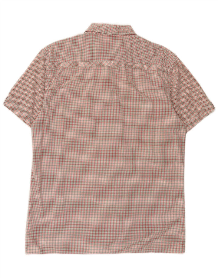Camisa masculina de manga curta Gap algodão xadrez cinza médio