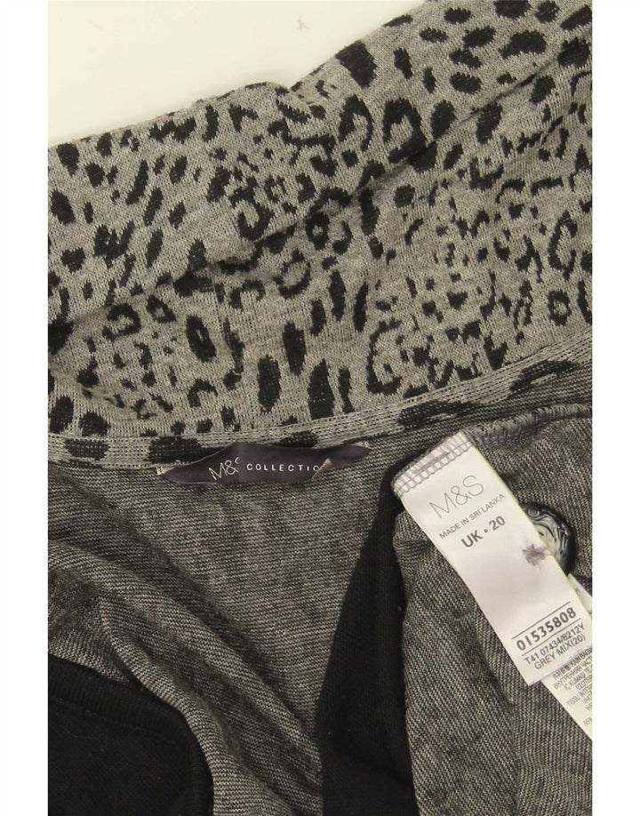 Suéter cardigã assimétrico feminino Marks & Spencer Reino Unido 20 2XL cinza