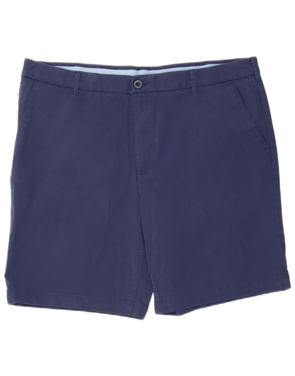 IZOD Mens Chino Shorts W40 XL Algodão Azul Marinho