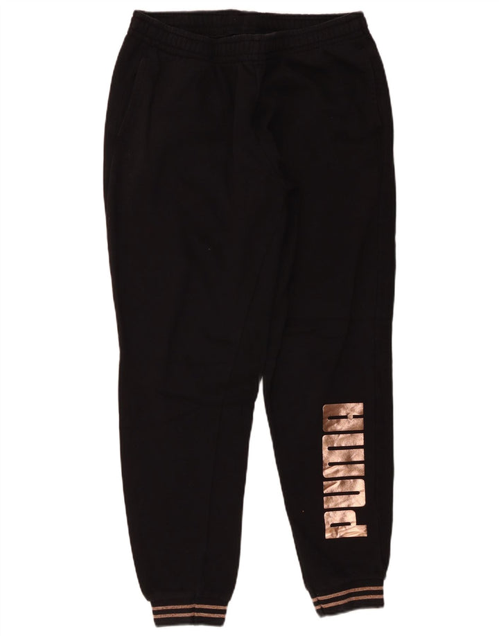 Calça esportiva feminina Puma Graphic Joggers UK 14 médio preto algodão