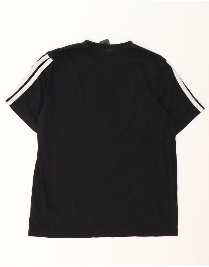 Adidas Mens Camiseta Top Grande Algodão Preto