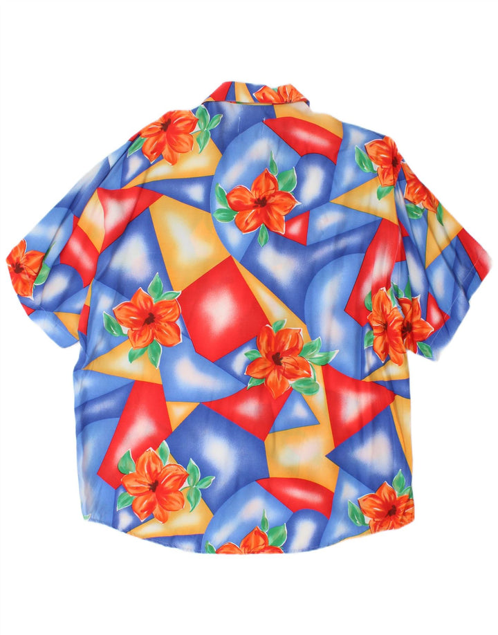 Camisa masculina de manga curta Benetton média multicolorida floral viscose