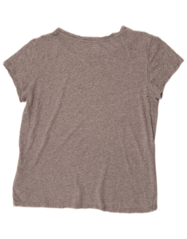 Camiseta feminina gráfica Levi's UK 14 algodão manchado cinza médio