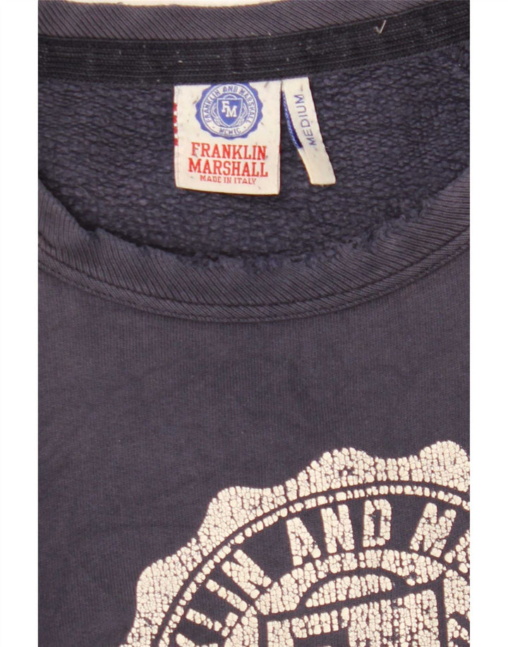 Franklin Marshall moletom gráfico masculino jumper médio azul marinho
