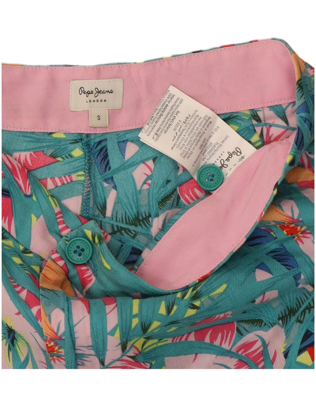 PEPE Jeans Feminino Hot Pants Pequeno W27 Algodão Floral Multicolorido