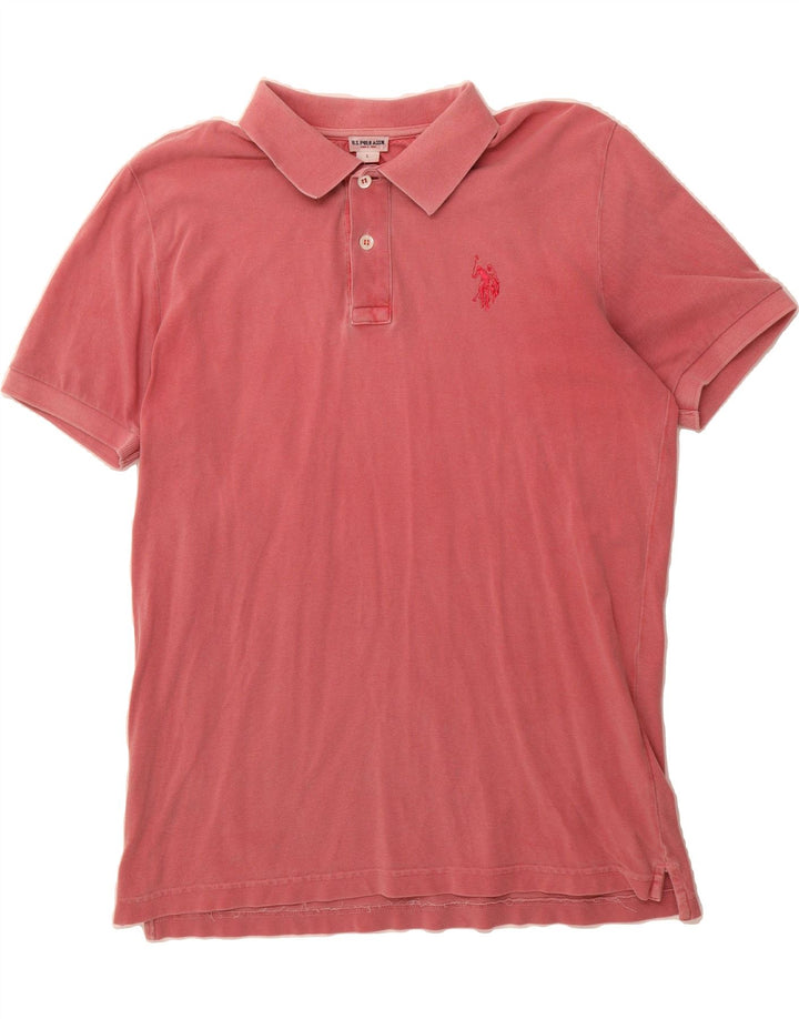 U.S. POLO ASSN. Mens Polo Shirt Large Pink Cotton Vintage U.S. Polo Assn. and Second-Hand U.S. Polo Assn. from Messina Hembry 