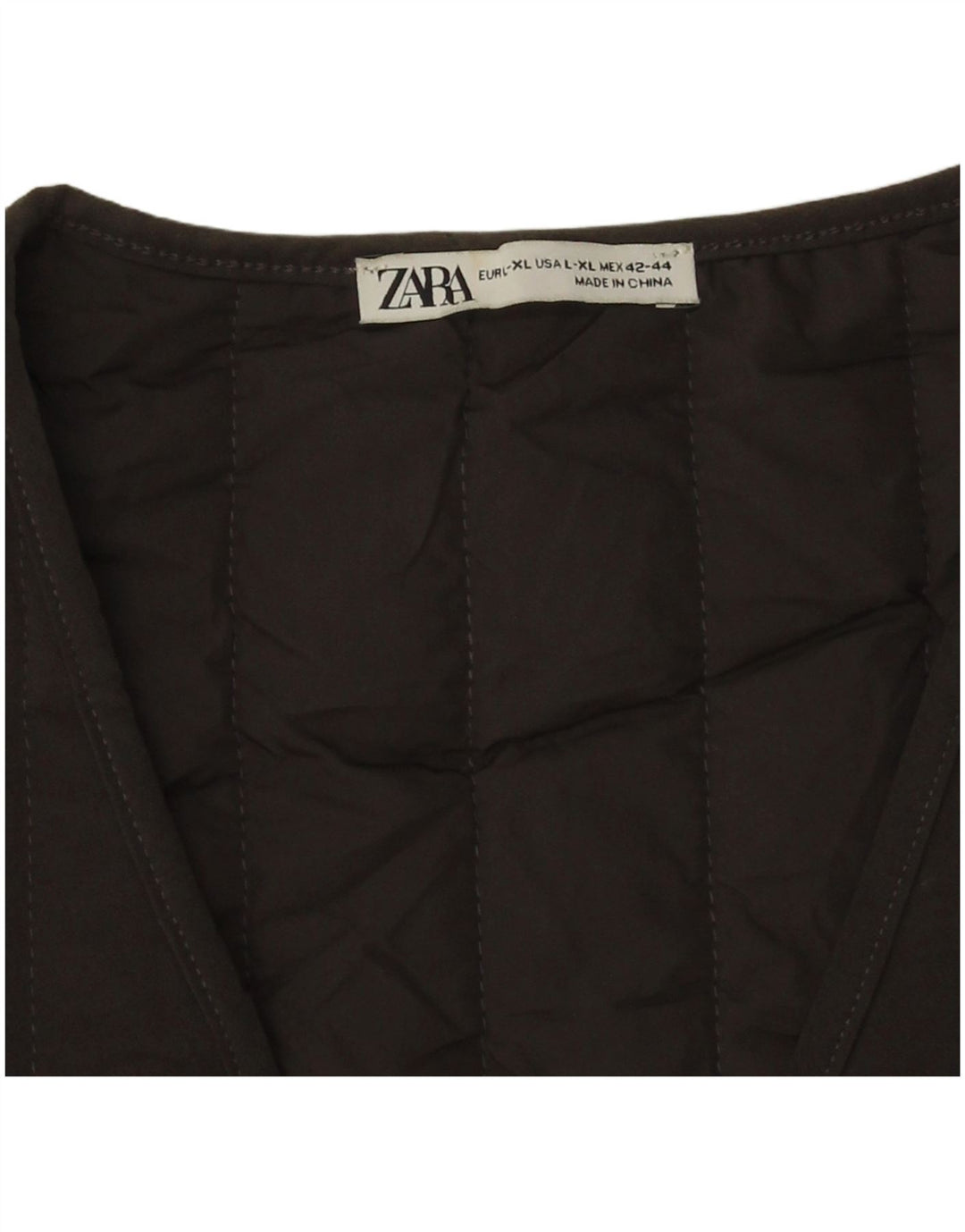 Zara Colete acolchoado masculino UK 40 grande poliéster cinza