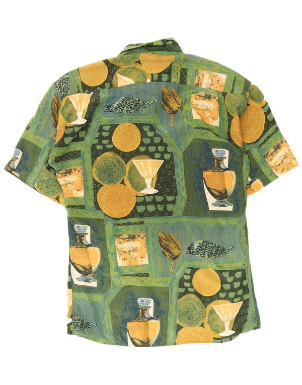 Camisa masculina Pierre Cardin com padrão abstrato tamanho 43/44 grande multicolorida