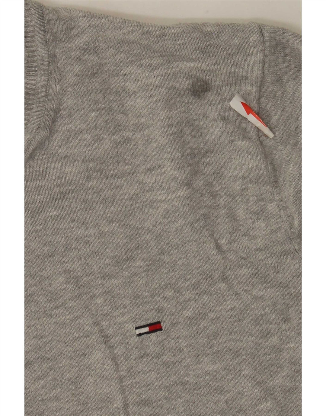 Suéter masculino Tommy Hilfiger regular fit com gola redonda, pequeno algodão cinza