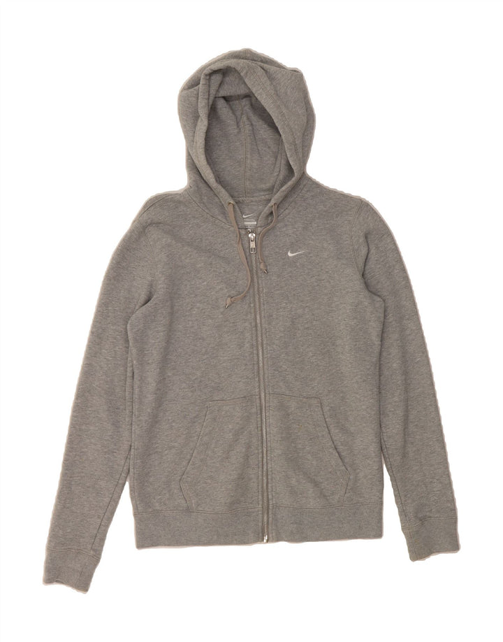 NIKE Womens Zip Hoodie Sweater UK 14 Medium Grey Cotton Vintage Nike and Second-Hand Nike from Messina Hembry 